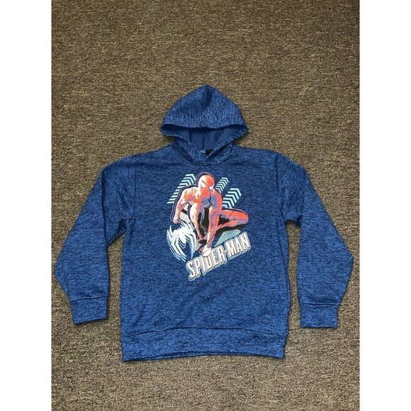 Marvel - Boys Blue Spider Man Hoodie Sz Lg - Picture 3 of 7